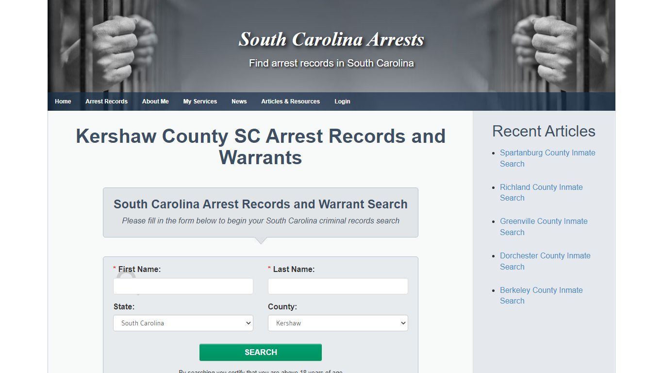 Kershaw County SC Arrest Records and Warrants - South ...